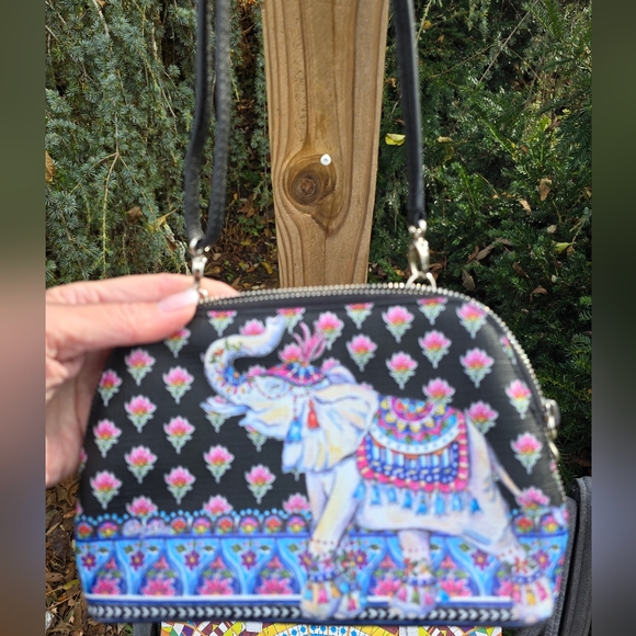 Brighton Mini Colorful Elephant Print Women's  Crossbody Bag - Picture 3 of 10